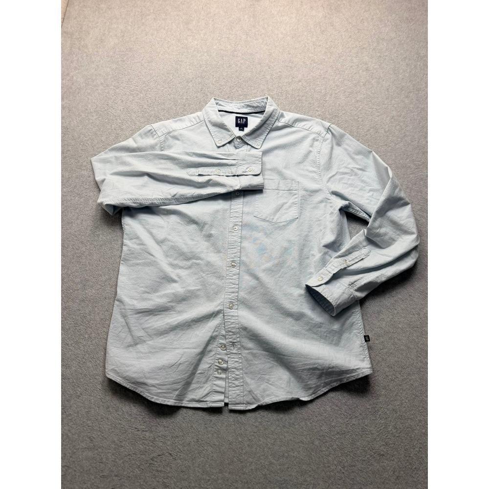 Gap Mens Light Blue Oxford Button Down Long Sleeve Shirt XL